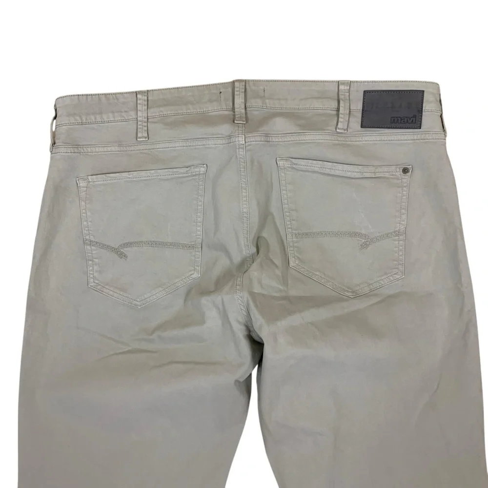 Mavi Zach Straight Leg Pants Sage Green Stretch Denim 42 34